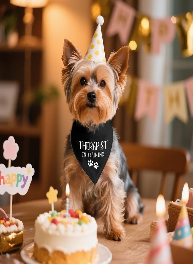 ZBBFSCSB Therapist in Training Black Dog Bandana, Professional Therapy Puppy Scarf, Service Emotional Support Dogs Scarf, Photo Prop Pet Accessory Gifts for Dog Lovers Owner - Image 4